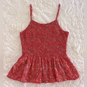 Smocked Floral Tank Top